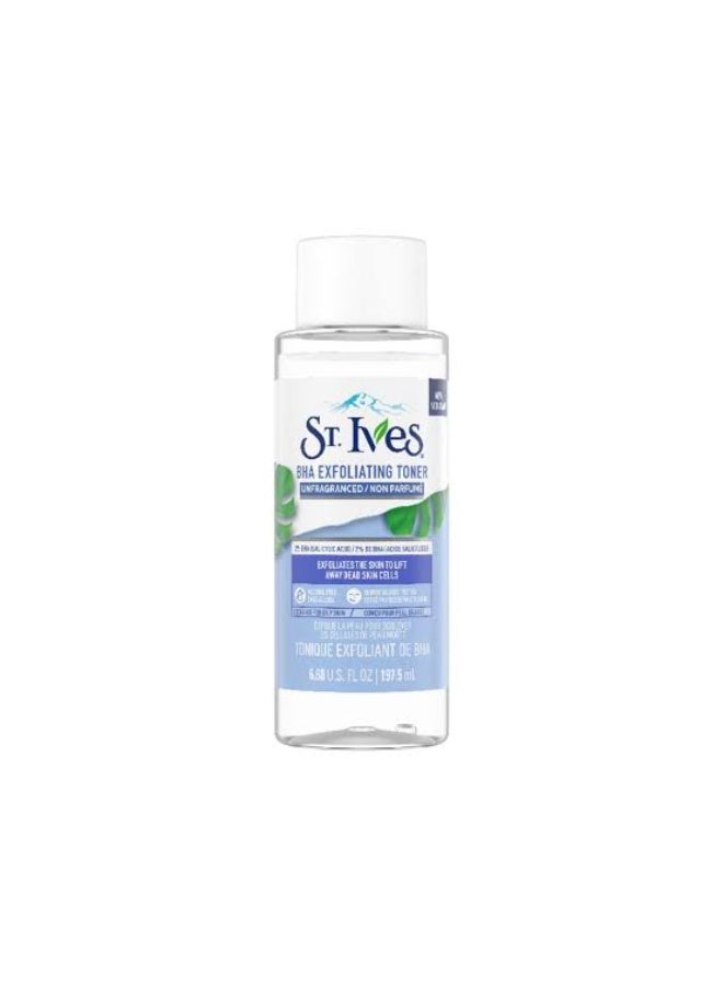 Unfragranced Bha Exfoliating Vegan Facial Toner 197.5 ml
