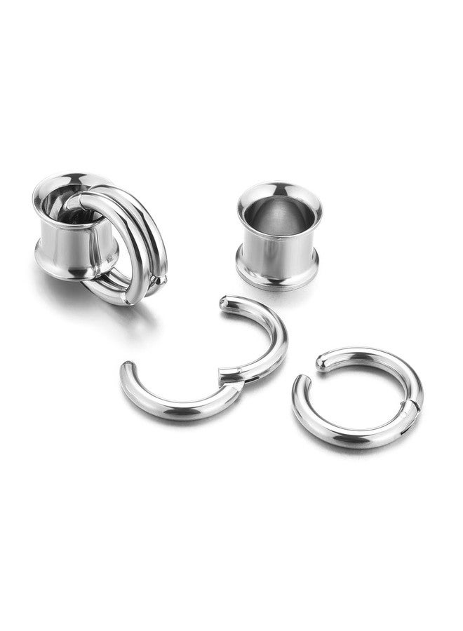 Zysta 3 pairs Ear Gauges with Rings Hypoallergenic Rings Ear Weight Plugs Tunnels Stainless Steel Ear Stretchers Expander Hoops Dangle Gauges Body Piercing Jewelry 0G 00G 1/2" 9/16" - Image 3