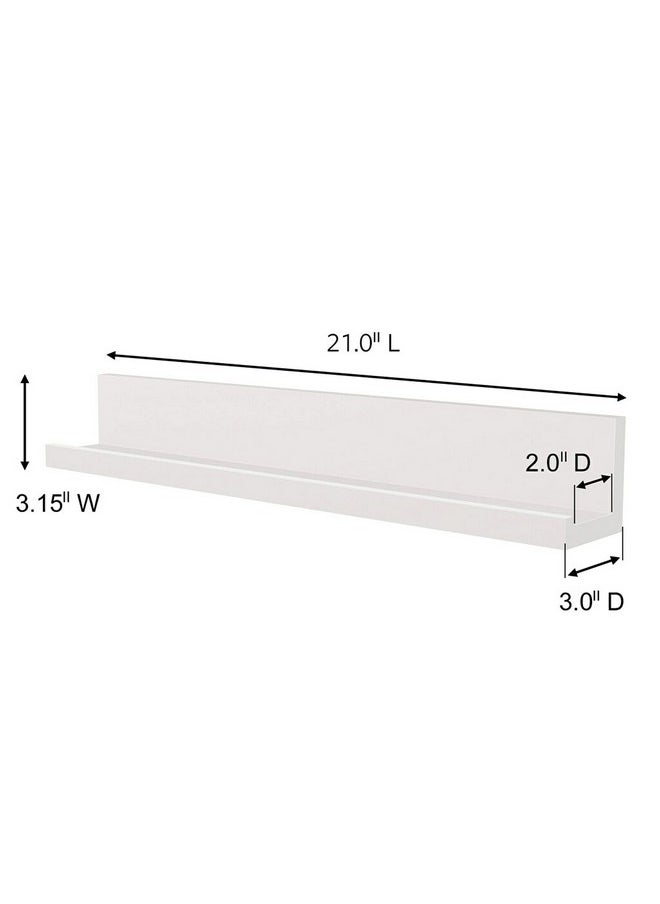 Command Command Picture Ledge, 21" Damage Free Hanging Floating Shelf with Adhesive Strips, Quartz, No Tools Picture Hanger for Displaying Decorations and Photographs, 1 Ledge and 10 Command Strips  - Image 2