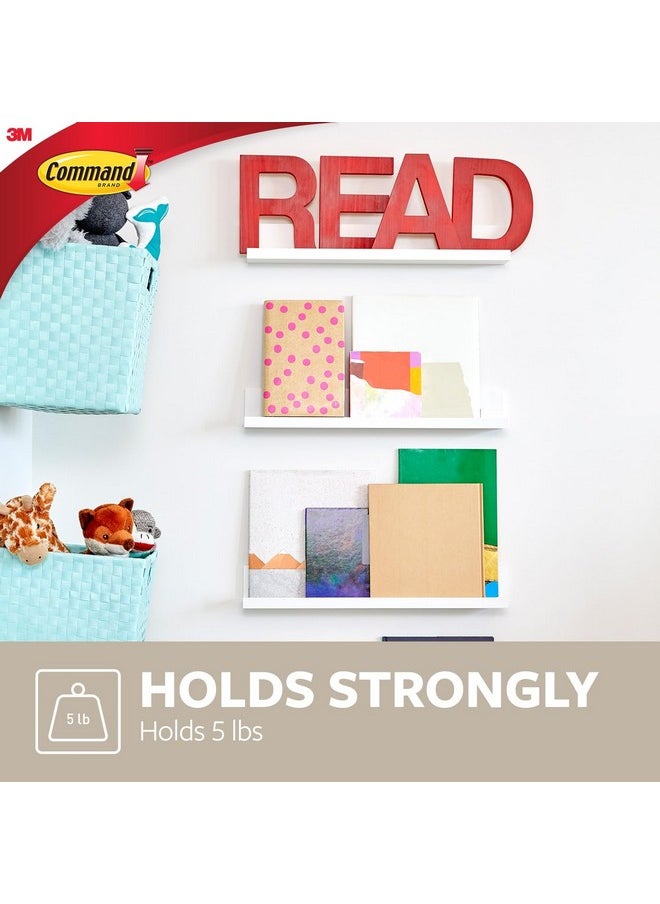 Command Command Picture Ledge, 21" Damage Free Hanging Floating Shelf with Adhesive Strips, Quartz, No Tools Picture Hanger for Displaying Decorations and Photographs, 1 Ledge and 10 Command Strips  - Image 3