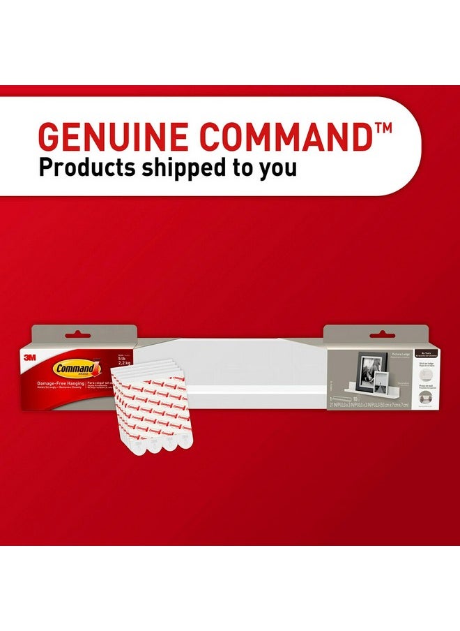 Command Command Picture Ledge, 21" Damage Free Hanging Floating Shelf with Adhesive Strips, Quartz, No Tools Picture Hanger for Displaying Decorations and Photographs, 1 Ledge and 10 Command Strips  - Image 5