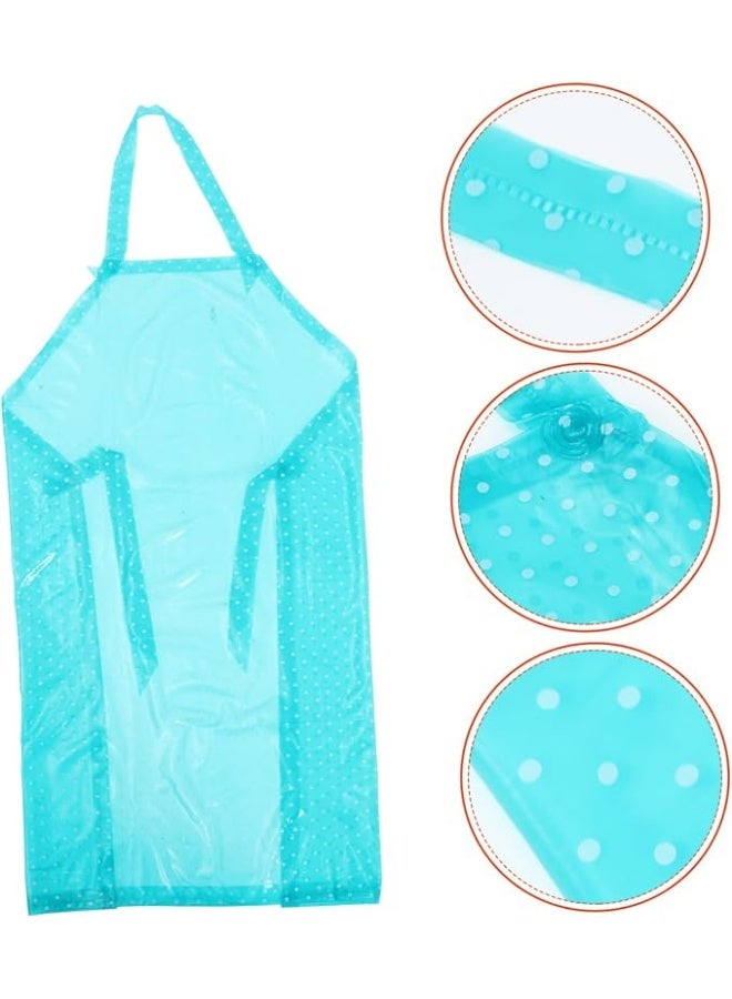 Waterproof cooking apron (6-piece set): An oil-resistant kitchen apron designed for household cooking and cleaning tasks; made from acid- and alkali-resistant plastic to provide protection for the cook. Color: Turquoise. - Image 1