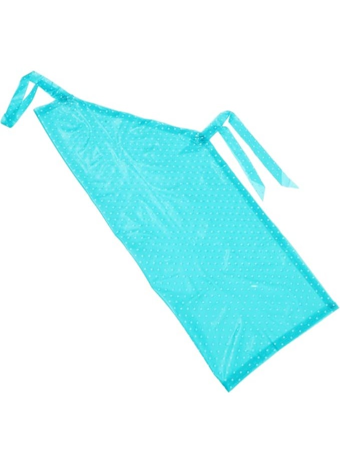 Waterproof cooking apron (6-piece set): An oil-resistant kitchen apron designed for household cooking and cleaning tasks; made from acid- and alkali-resistant plastic to provide protection for the cook. Color: Turquoise. - Image 4