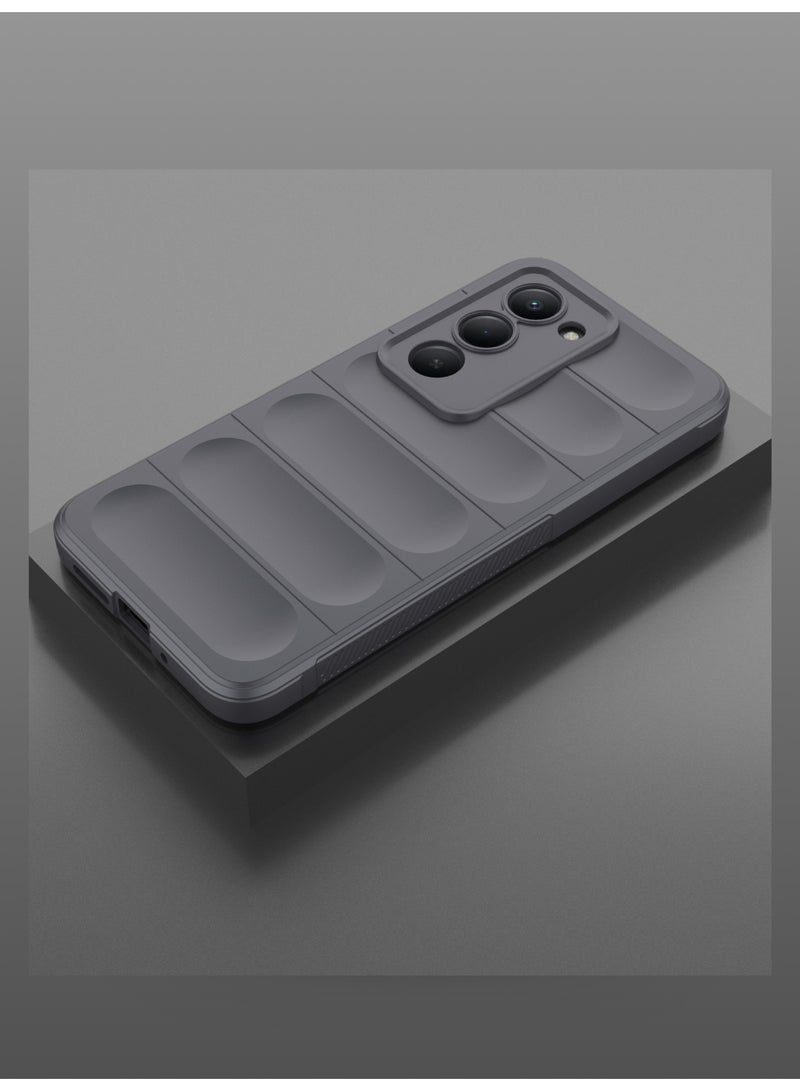 3 in 1 Pack for REDMI 15, 2 pcs Screen Protector with Gripped Silicon Protective Cover for Phone - (Gray) - Image 4