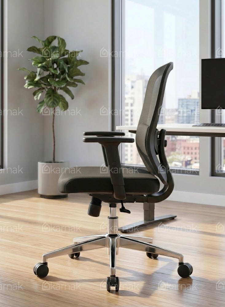 KARNAK Sammy Medium Back Office Chair - Black - Image 4