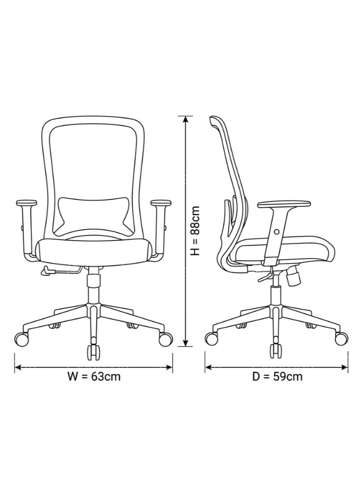 KARNAK Sammy Medium Back Office Chair - Black - Image 2