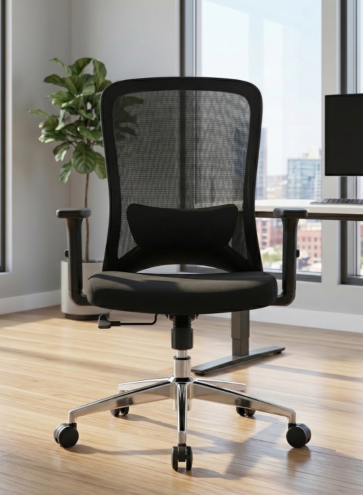 KARNAK Sammy Medium Back Office Chair - Black - Image 1