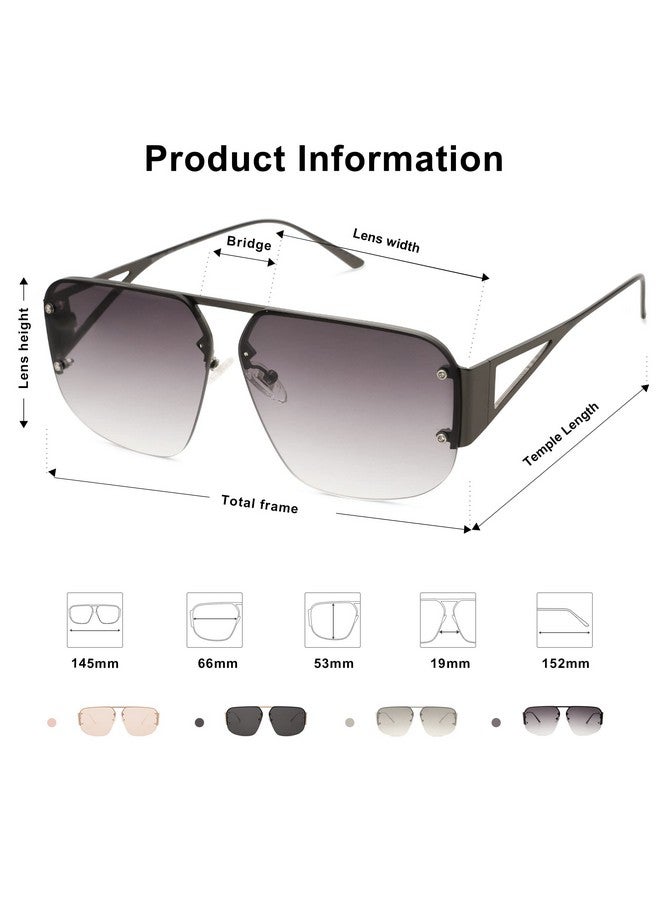 Sojos نظارات شمسية عصرية للرجال والنساء بإطار معدني عتيق بدون إطار ظلال lrest De Sol Para Mujer Sj1192 رمادي - Image 5