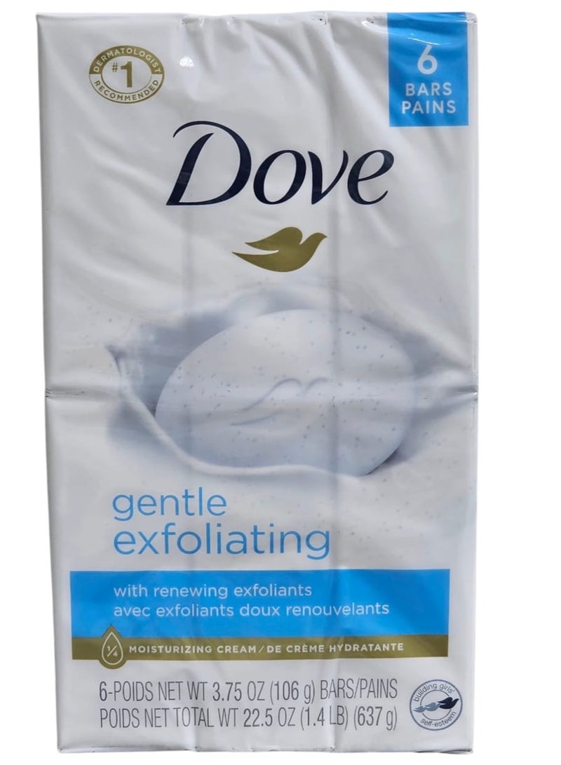 دوف صابون دوف للجمال، صابون مرطب ومقشر لطيف لبشرة اكثر نعومة، 6 الواح صابون 3.75 اونصة
