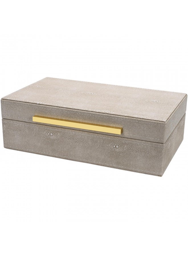 XIGEXIGE Ivory Shagreen box Faux Leather Decorative Boxes,Keepsake And Memory Storage Decorative Boxes with Lids for Modern Home Decor Jewelry Box Organizer - Image 1
