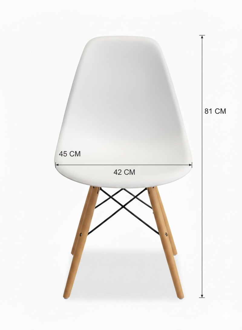 ترف كوم كرسي طعام بأرجل خشبية - Image 4