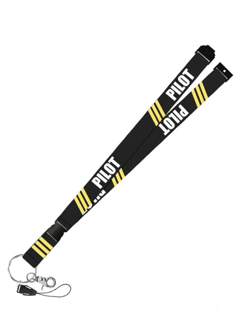 SOLDOUT Fashion Pilot Lanyards Neck Strap For ID Card Badge Key Lanyards for First Officer Flight Crew and Aviation Crew (For First Officer)  - Image 1