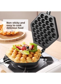 Generic Household Egg Machine Mold Commercial QQ Egg Bakeware Machine Commercial Gas Electric Egg Biscuit Cake Machine-Specifications:Hong Kong Style Egg Waffle Mold + Anti-scalding Silicone Gloves + Oil Brush-Size:Upgraded And Thickened Teflon 3s Molding To Resist Sticking To The Pan  - Image 5