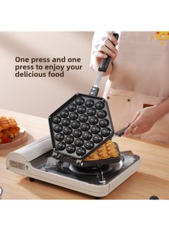 Generic Household Egg Machine Mold Commercial QQ Egg Bakeware Machine Commercial Gas Electric Egg Biscuit Cake Machine-Specifications:Hong Kong Style Egg Waffle Mold + Anti-scalding Silicone Gloves + Oil Brush-Size:Upgraded And Thickened Teflon 3s Molding To Resist Sticking To The Pan  - Image 2