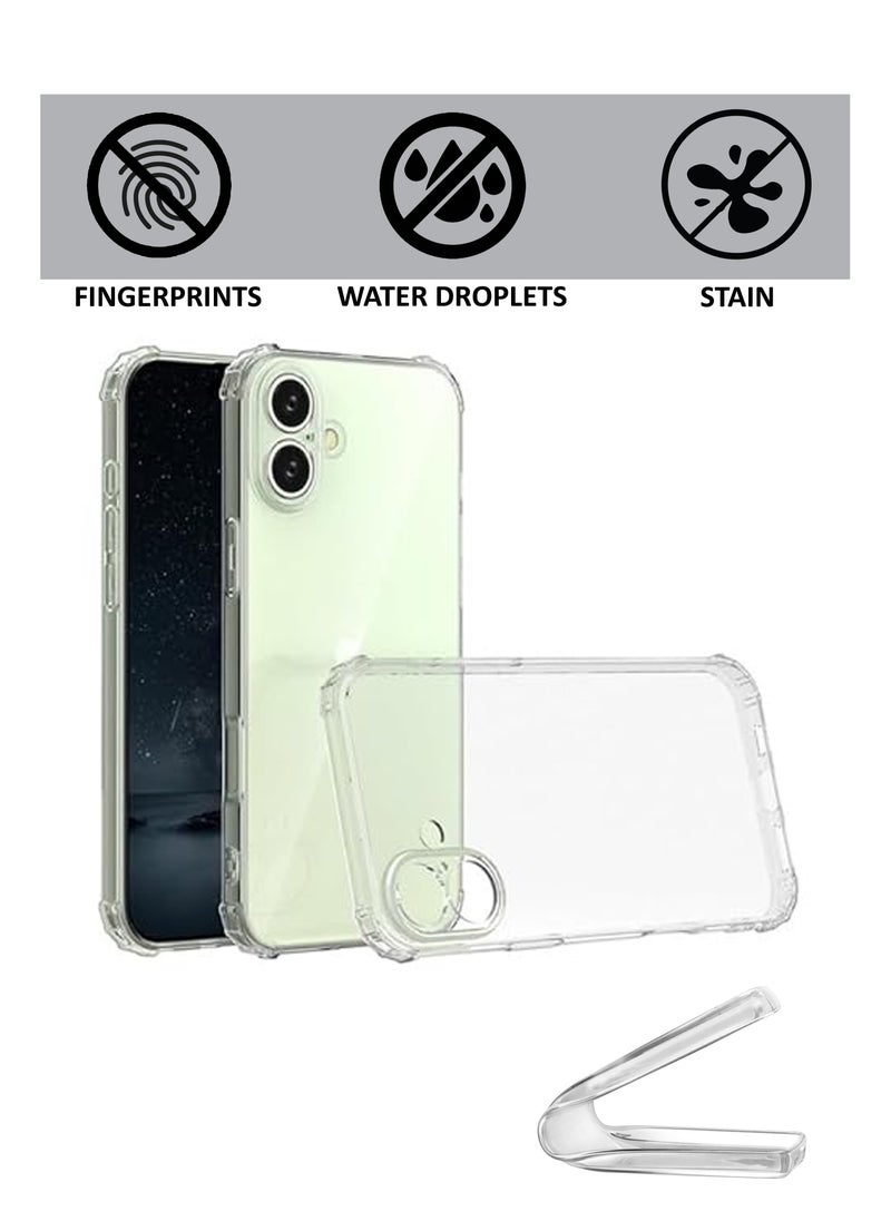 Generic - For iPhone 16 Plus - Ultra Clear Flexible Shockproof Silicone  Back Cover With Raised Edge Bumps Protection - Transparent - Image 1
