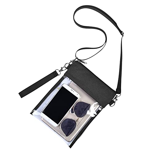 USPECLARE Clear Crossbody Purse Bag Stadium Approved Clear Tote Bag for Work Concert Sports(Clear Black) - Image 1