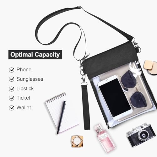 USPECLARE Clear Crossbody Purse Bag Stadium Approved Clear Tote Bag for Work Concert Sports(Clear Black) - Image 5