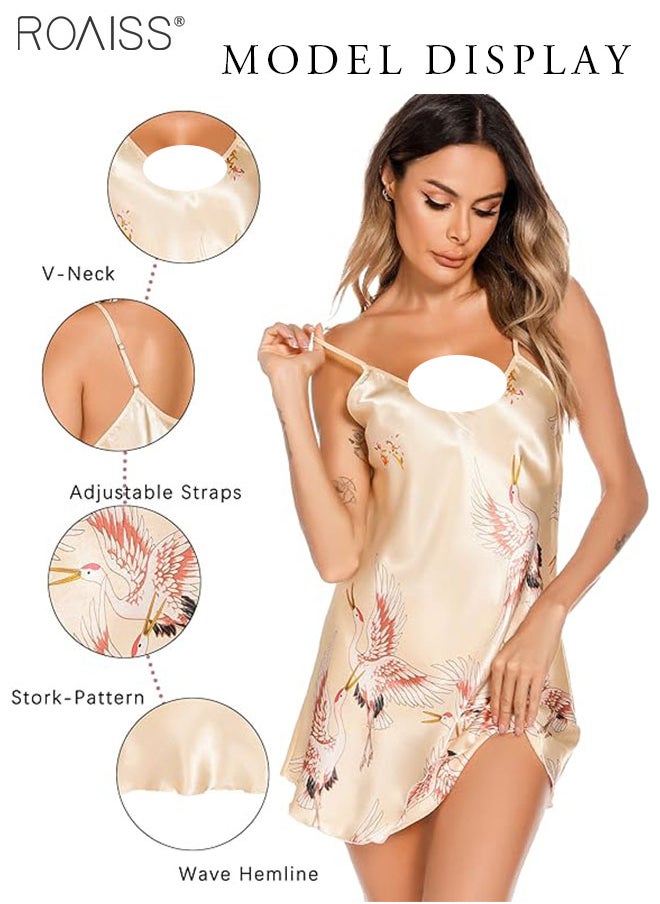 Ice Silk Satin Suspender Nightgown For Women'S Summer Daily Printed V-Neck Adjustable Shoulder Straps Home Wear - pzsku/Z32BAB4A4DF718D936CE5Z/45/_/1704510532/5929c00d-119d-434c-a368-e4509b7b3283