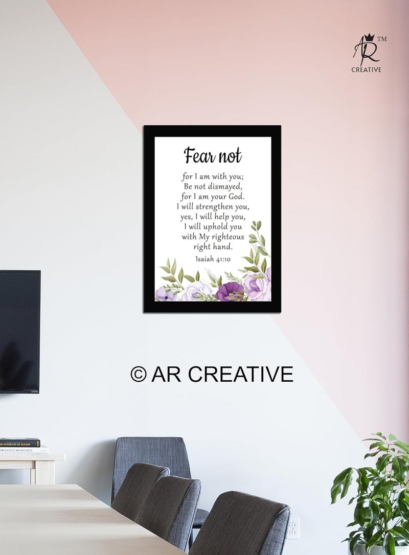 AR Creative Synthetic Fear Not Bible Verse Wall Photo Framed Wall Poster Bible Quotes Print With Frame Home Bible Quotes Poster 136 Inch X 102 InchMulticolor - Image 2