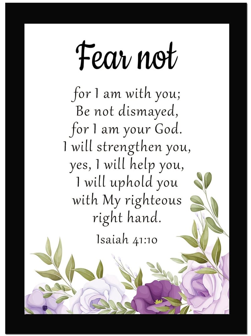 AR Creative Synthetic Fear Not Bible Verse Wall Photo Framed Wall Poster Bible Quotes Print With Frame Home Bible Quotes Poster 136 Inch X 102 InchMulticolor - Image 1