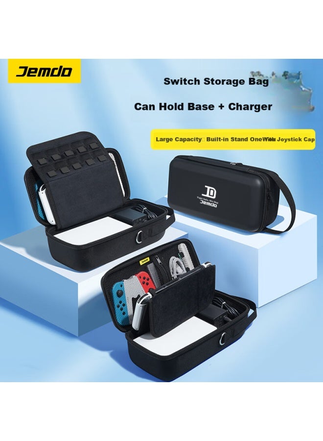 Jemdo Switch Storage Case Protective Shell Oled Storage Box Tempered Glass Screen Protector Joy-Con Controller Grip Full Set Accessories Ns/Lite Card Box Anti-Drop Hard Case - Image 1