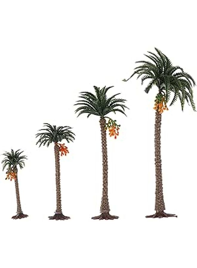 Realistic Miniature Coconut Tree Model 4Pcs Tropical Palm Plants For Sand Table Decor - Image 1