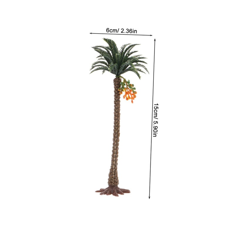 Realistic Miniature Coconut Tree Model 4Pcs Tropical Palm Plants For Sand Table Decor - Image 3