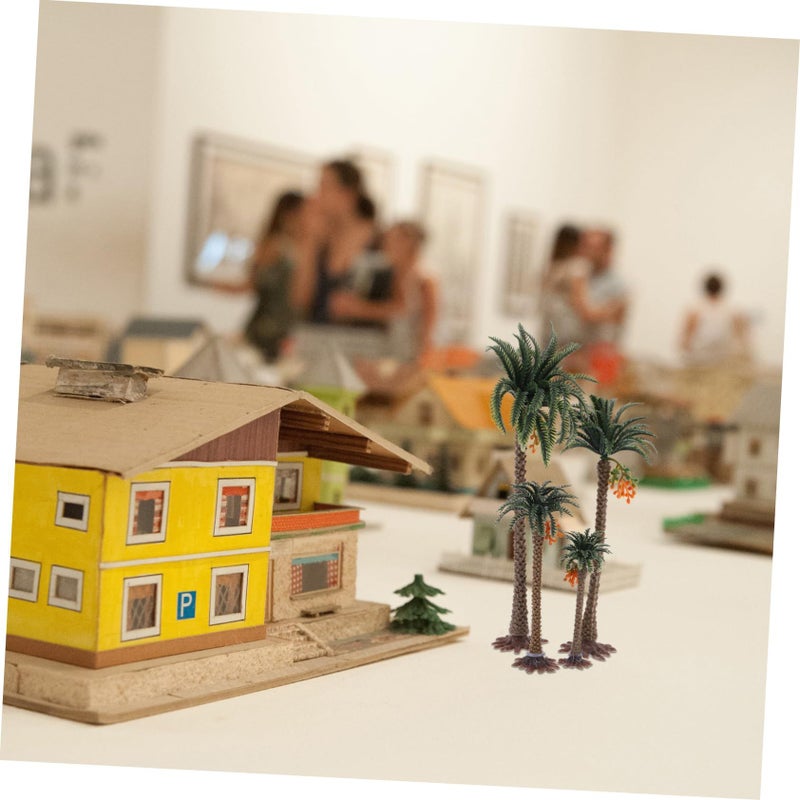 Realistic Miniature Coconut Tree Model 4Pcs Tropical Palm Plants For Sand Table Decor - Image 5