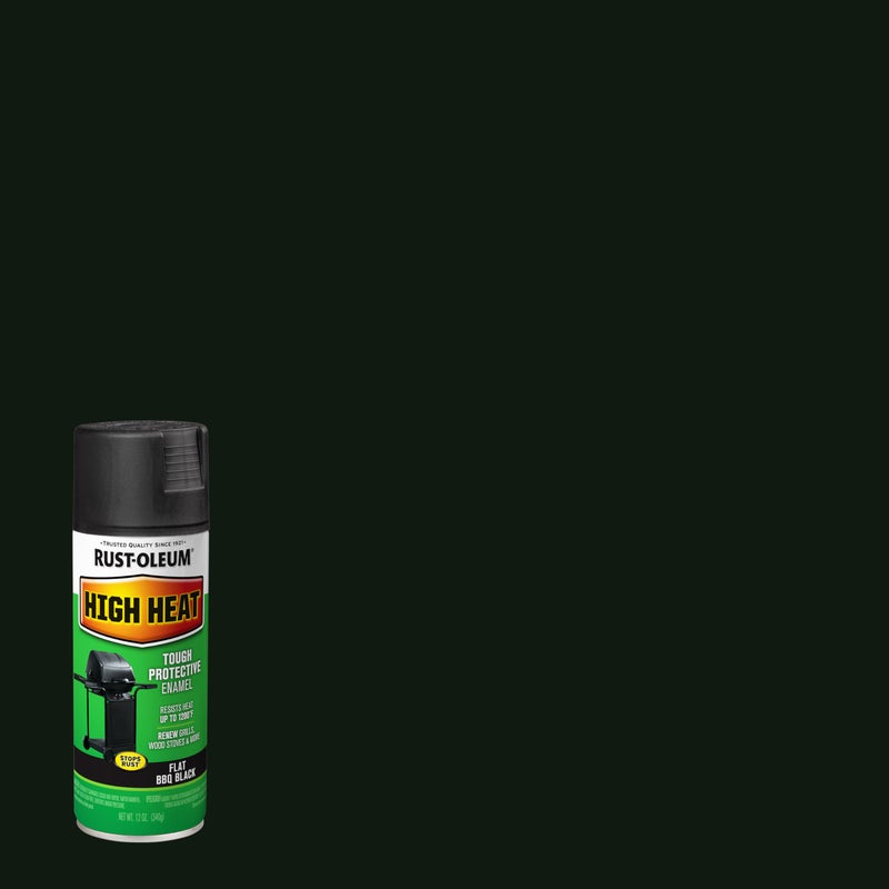 RUST-OLEUM رش طلاء الإيناميل عالي الحرارة من راست-أوليوم 7778830، أسود باربكيو، 12 أونصة - Image 4