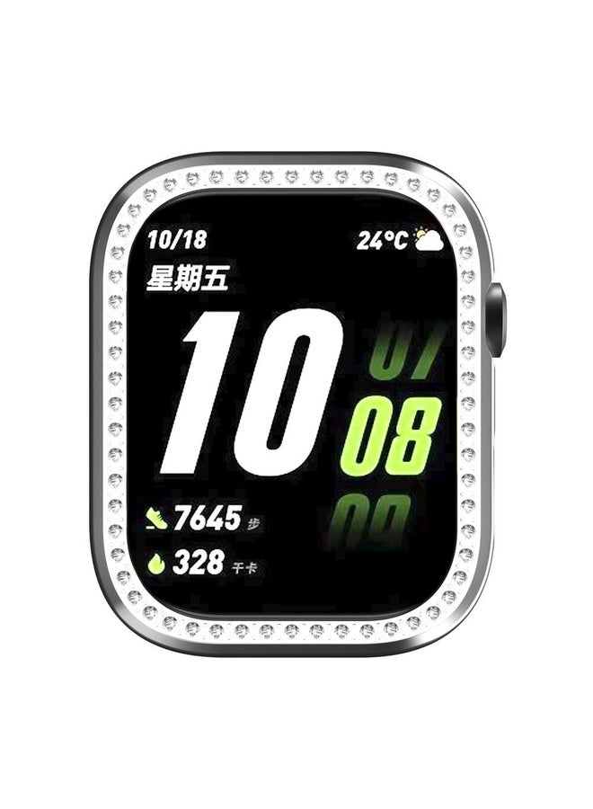 BURAQ For Huawei Watch D2 Single Row Diamond Half Coverage PC Hollow Watch Case(Silver) - Image 4