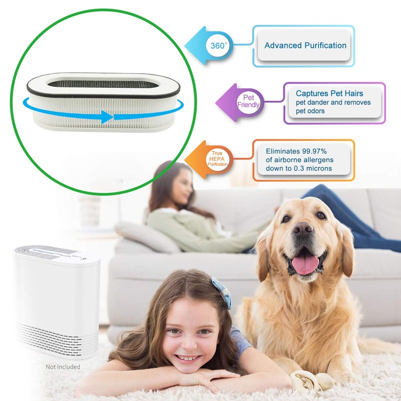 Flintar RP-AP068 Replacement Filter, Compatible with RENPHO Compact Air Purifier RP-AP068, 3-in-1 H13 Filtration and Activated Carbon Filter, 2-Pack - Image 4