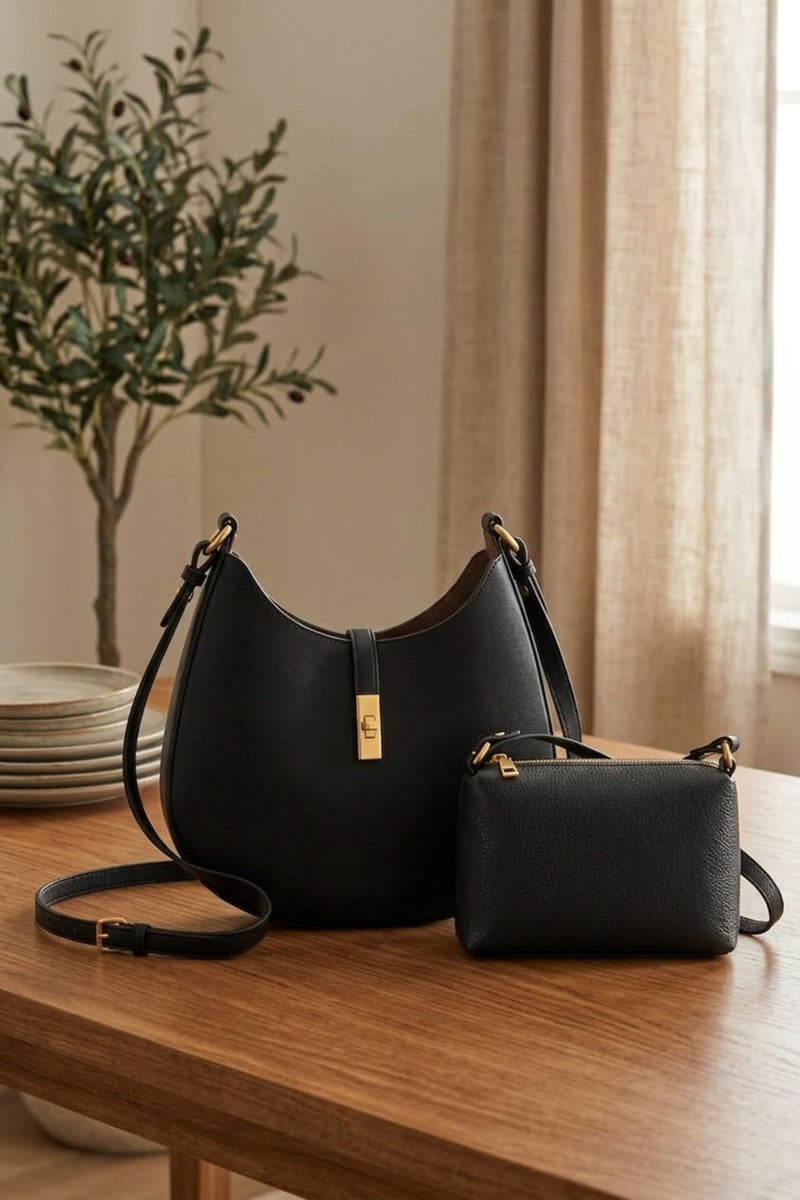 SIBY Saddle Shoulder Bags for Women's (Black) - Image 4