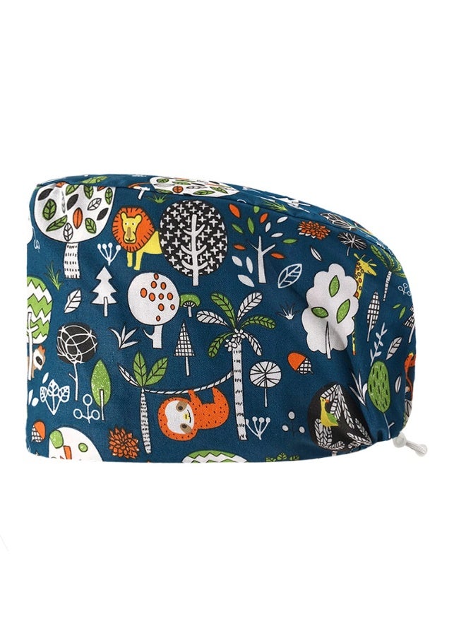 NIBEMINENT Soft Cotton Unisex Scrubs Cap Mens Scrubs Nursing Medical Surgical Caps Medical Uniforms Multicolour Printing Hospital Nurse Hat