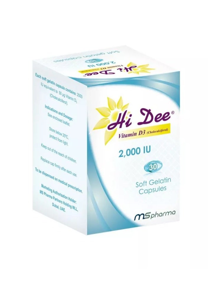 ms pharma - Hi Dee Vitamin D3 2000 IU Soft Gelatin Capsules 30's - Image 1