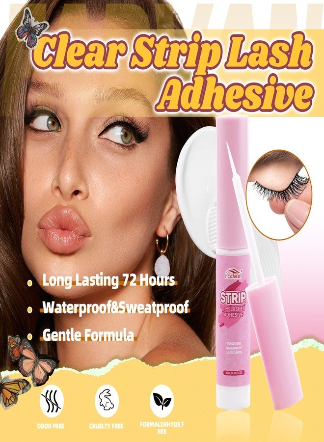 FADVAN Mink Lashes Natural Fluffy False Eyelashes 3D Volume Wispy Lashes Cateye Medium Length fake eyelashes with Clear Lash Glue Pestañas Postizas Naturales 10 Pairs-Lz201 - Image 3