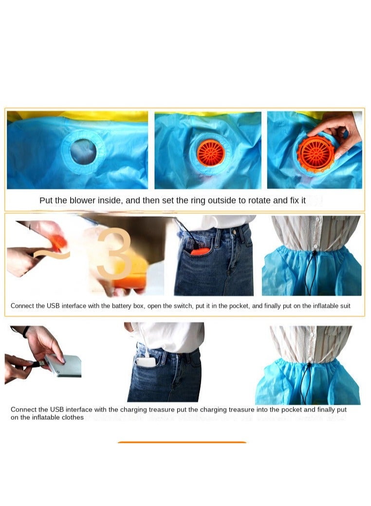 XiuWoo Lightweight Inflatable Full Body Blow Up Comfortable Costume Suit Purple - Image 3