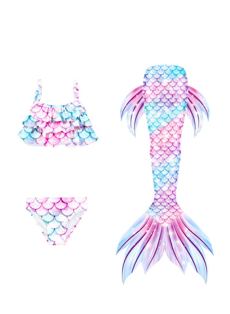 KUYING Children's Mermaid Swimsuit Bikini 