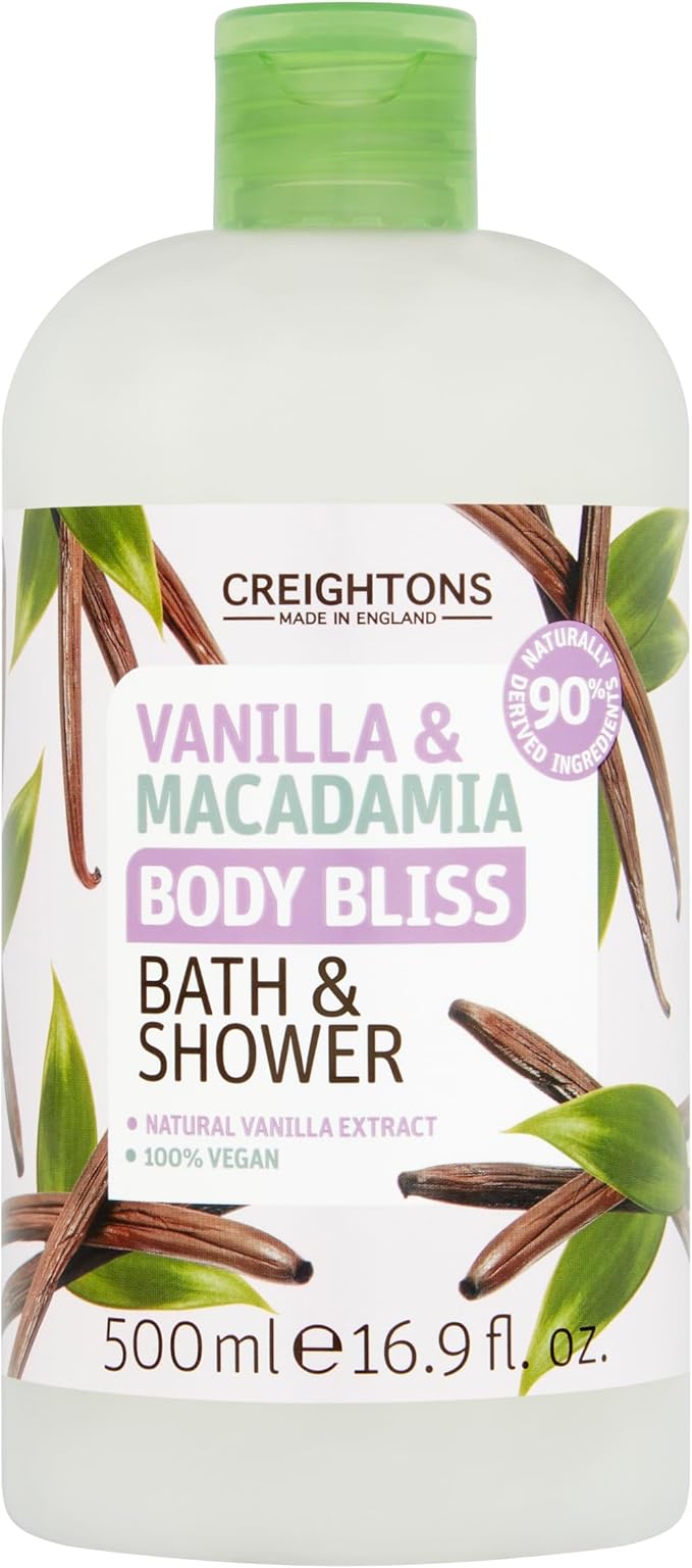Creightons Body Bliss Raspberry and Pomegranate Bath and Shower Gel 500ml with 90 Naturally Derived Ingredients Cruelty Free Vegan Friendly