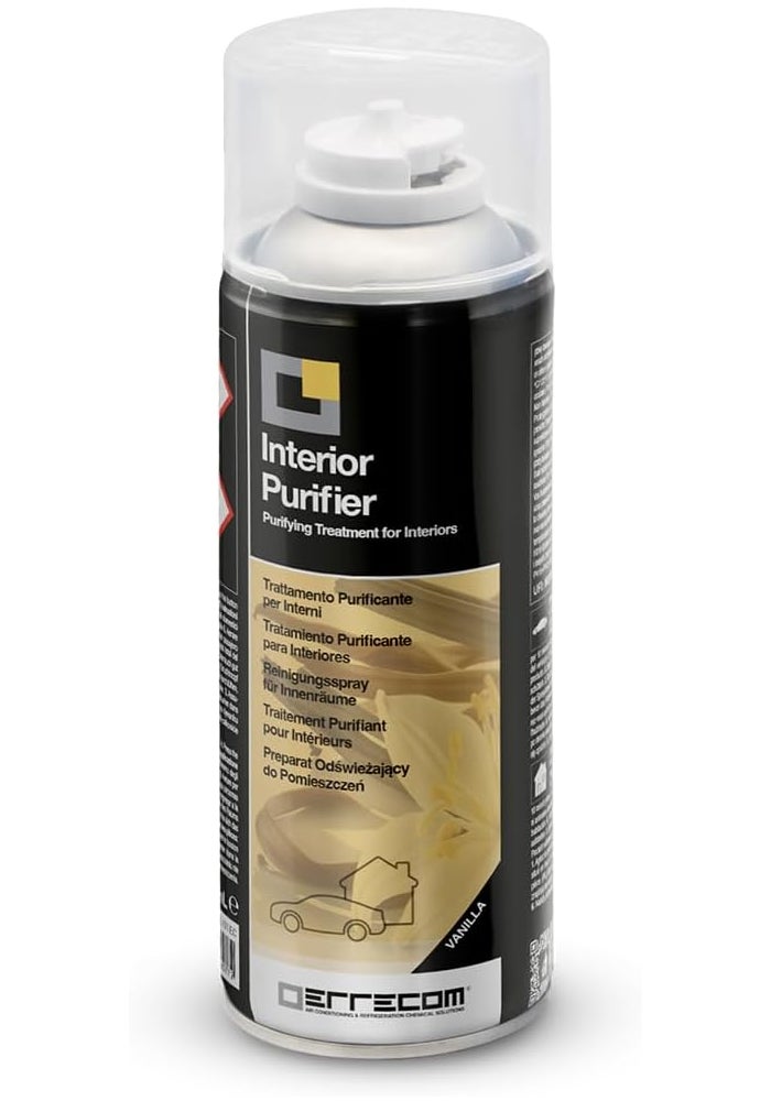 ERRECOM Interior Purifier - Car Air Conditioner and Cabin Purifying Treatment with Vanilla Fragrance, 200 ml