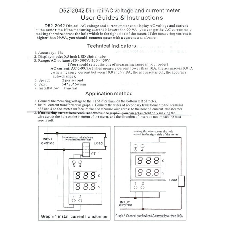 Digital Power Meter AC Voltmeter Ammeter Dual Display For Circuit Experiments - Image 3