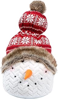 Pavilion Gift Company Pavilion Gift Company Pavilion-Merry-20 Inch Christmas Holiday Snowman with Plaid Hat Door Stopper, White  - Image 1