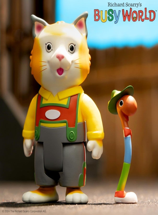 Super7 Richard Scarry Huckle Cat and Lowly Worm - 3.75" Richard Scarry Books Action Figure with Accessory Collectibles and Retro Toys - Image 5