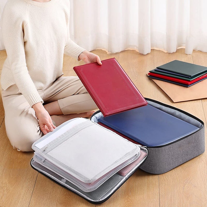 Dangfly Professional Document Holder File Storage Document Bag File Folders for Certificates, Portfolio, Executive File Store A4 Documents Holder Multipurpose PP Office Home (Document Bag), Grey - Image 3