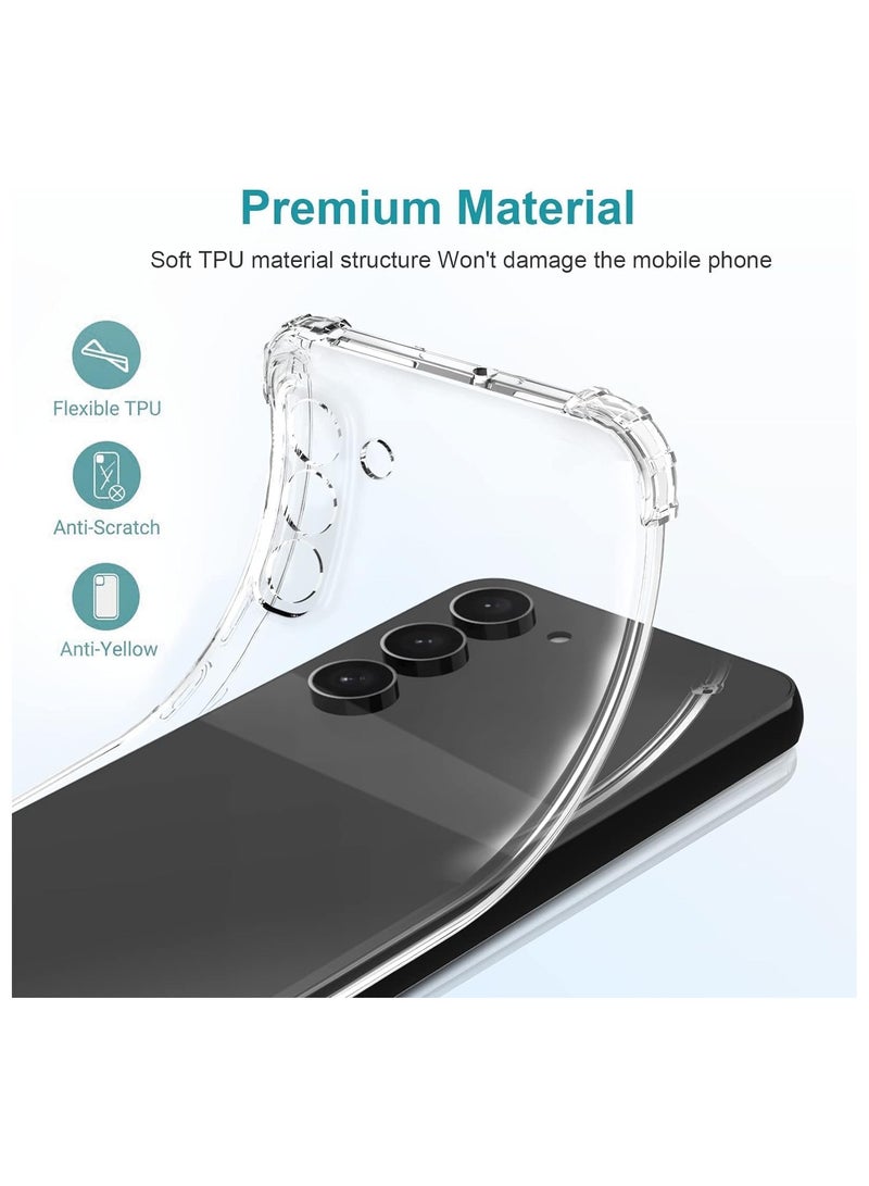 Samsung Galaxy S24 Plus 5G Cover Case soft TPU Transparent Silicone Gel Back Protective Case shock Absorbent Reinforced Bumper Corners for S24 Plus - Image 2