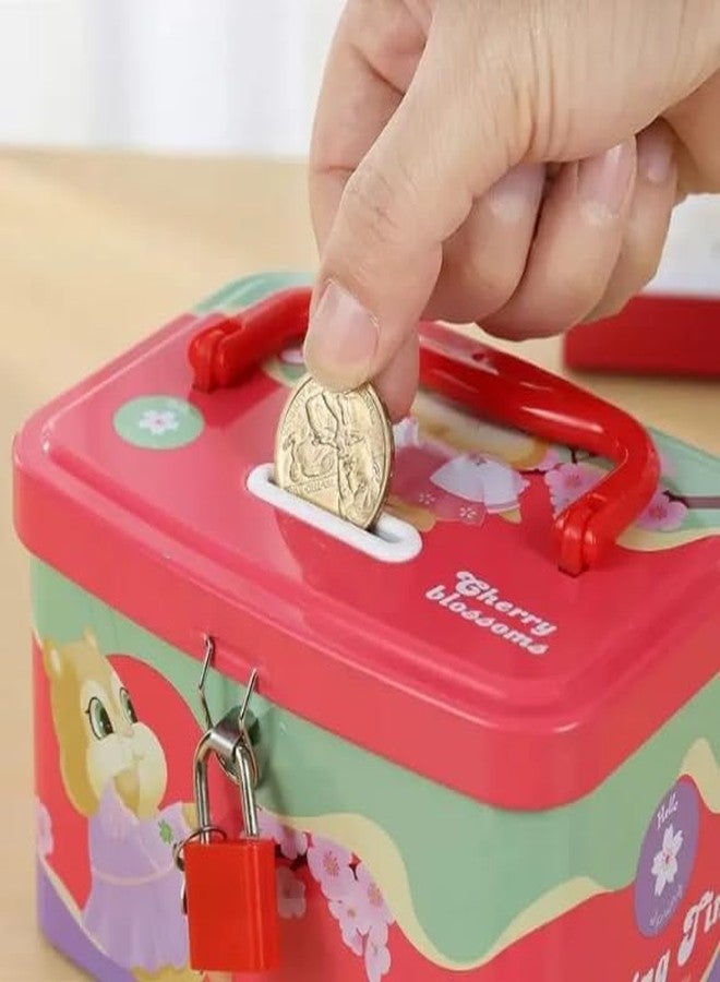 Sajani Cute Cartoon Creative Portable Piggy Bank, Money Saving Box with Combination Lock, Mini Coin Bank Gifts for Boys and Girls, Best Return Gifts for Kids (Pack of 1) (Rectangle - SkyBlue) - Image 3