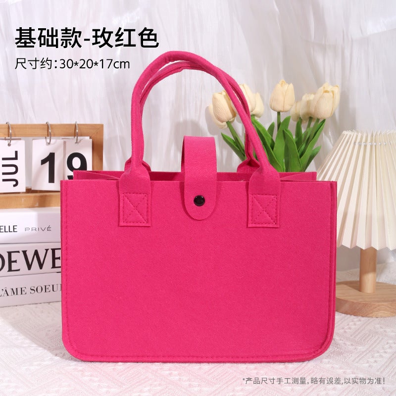 New Cartoon Handbag Felt Bag Accompanying Gift Mummy Bag Baby Hundred Days Banquet Gift Handbag Large Capacity Red - Image 1