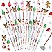Zonon 48 Pieces Christmas Pencils Bulk Multi Point Stackable Push Pencil with Toppers Santa Claus Snowman Elk Pens for Kids Classroom Rewards School Party SuppliesChristmas Stocking Stuffer - Image 3