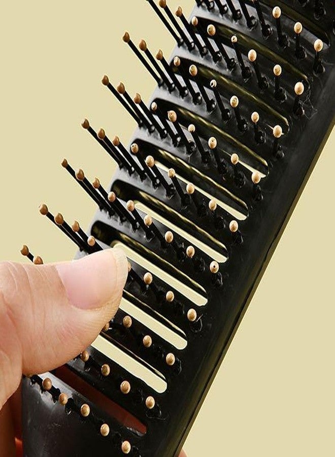 BlackLaoban Anti-Static Massage Flat Hair Brush Nylon Bristle Hair Brush For Blow Drying, Styling, Curling, Straighten All Type Hairs For Women & Men (Gold) - Image 3