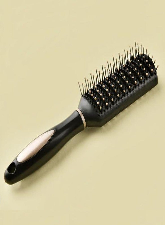 BlackLaoban Anti-Static Massage Flat Hair Brush Nylon Bristle Hair Brush For Blow Drying, Styling, Curling, Straighten All Type Hairs For Women & Men (Gold) - Image 1