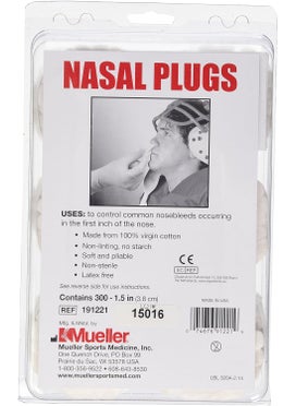 Mueller MUELLER Sports Medicine Nasal Plugs, Nose Bleed Stopper for Men and Women, First Aid Kit Medical Supplies, 100% Virgin Cotton, 300 Pieces 
